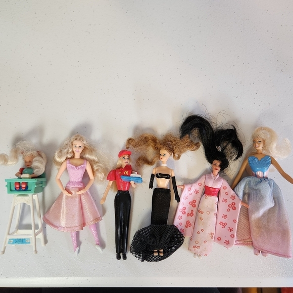 Vintage Other - Vintage 1990s Barbie Mcdonalds Happy Meal Toys LOT Baby Highchair Japanese
